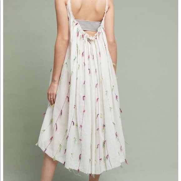 NWT Anthropologie De La Mer 1981 Tasseled Cover Up Midi White Dress - Picture 3 of 15